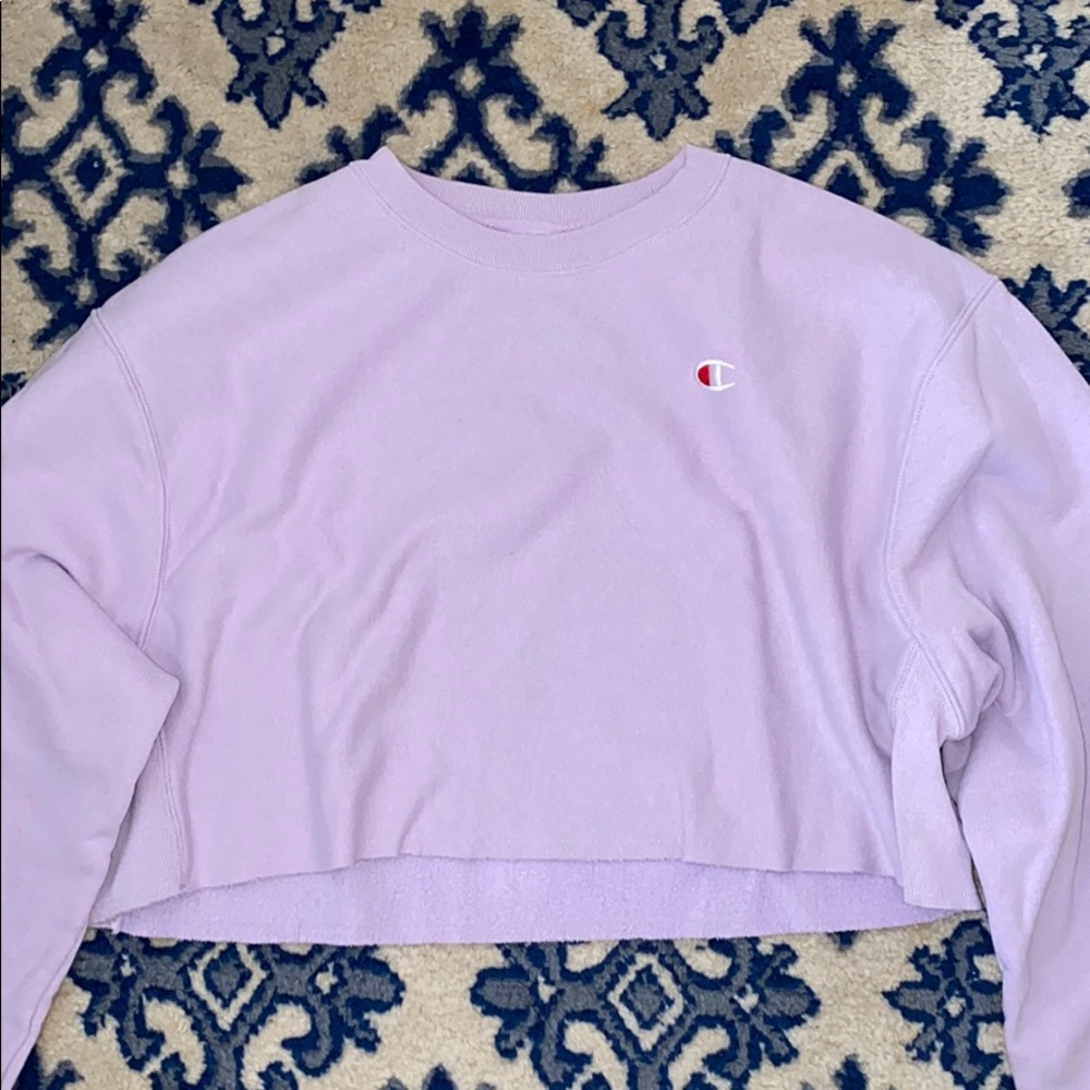Champion purple cropped crew neck